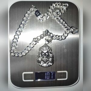 Silver Jesus Pendant Necklace